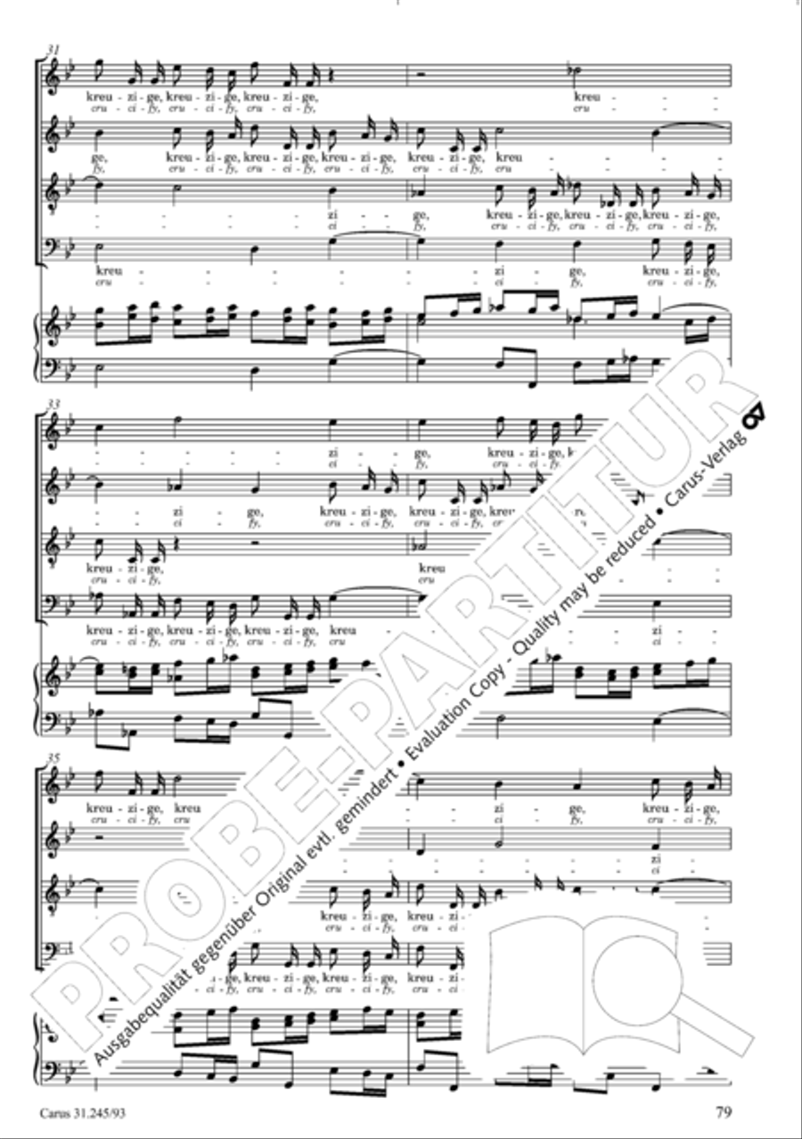 St. John Passion (Johannes-Passion) 4-Part scores gallery preview page 80