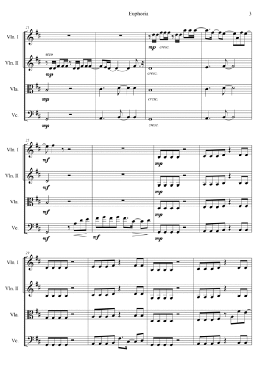 Euphoria Euphoria String Quartet scores gallery preview page 3
