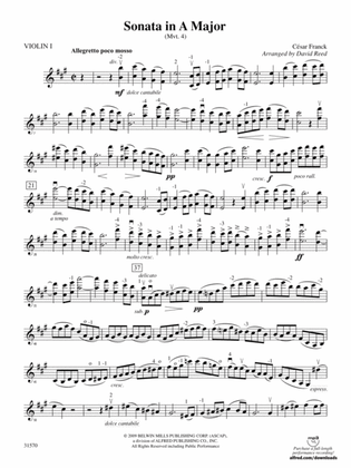 Book cover for Sonata in A Major (Mvt. 4): 1st Violin