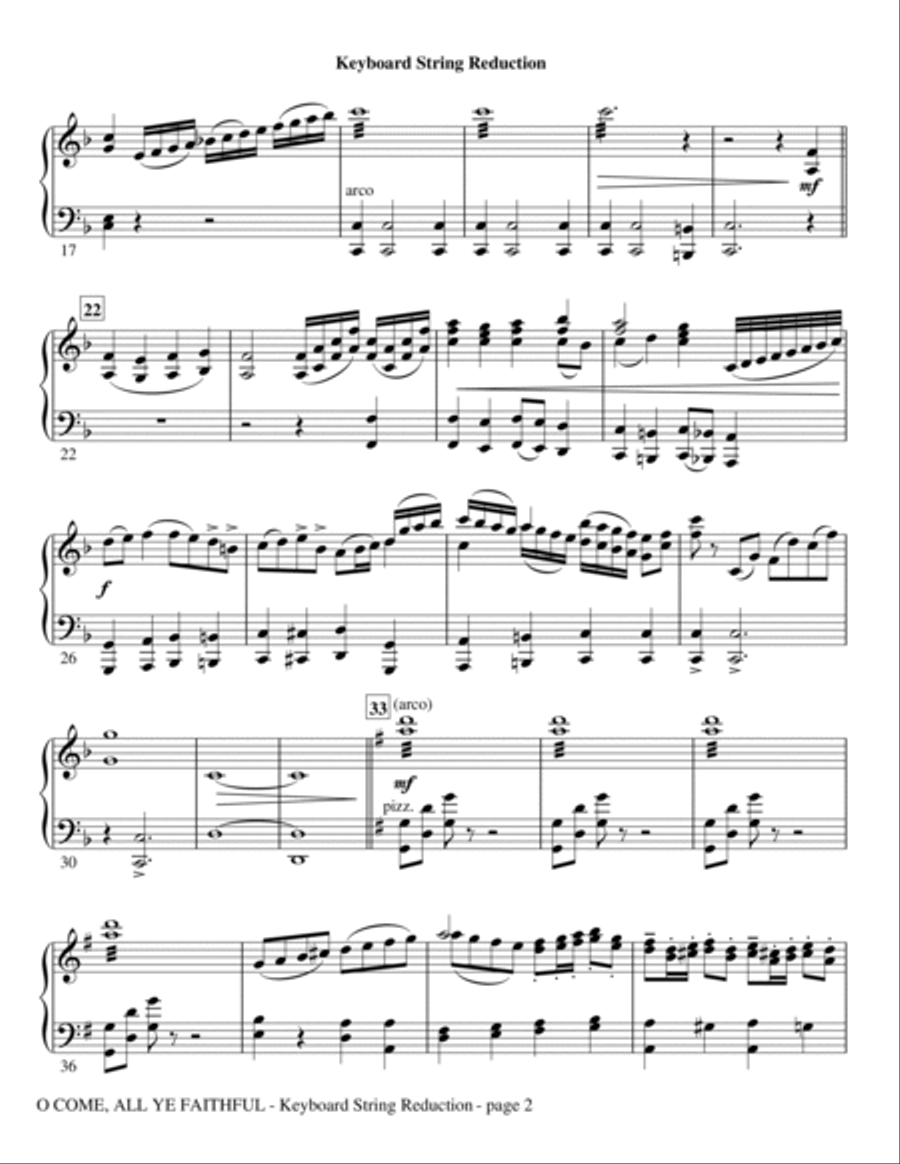 O Come, All Ye Faithful - Keyboard String Reduction Choir scores gallery preview page 2