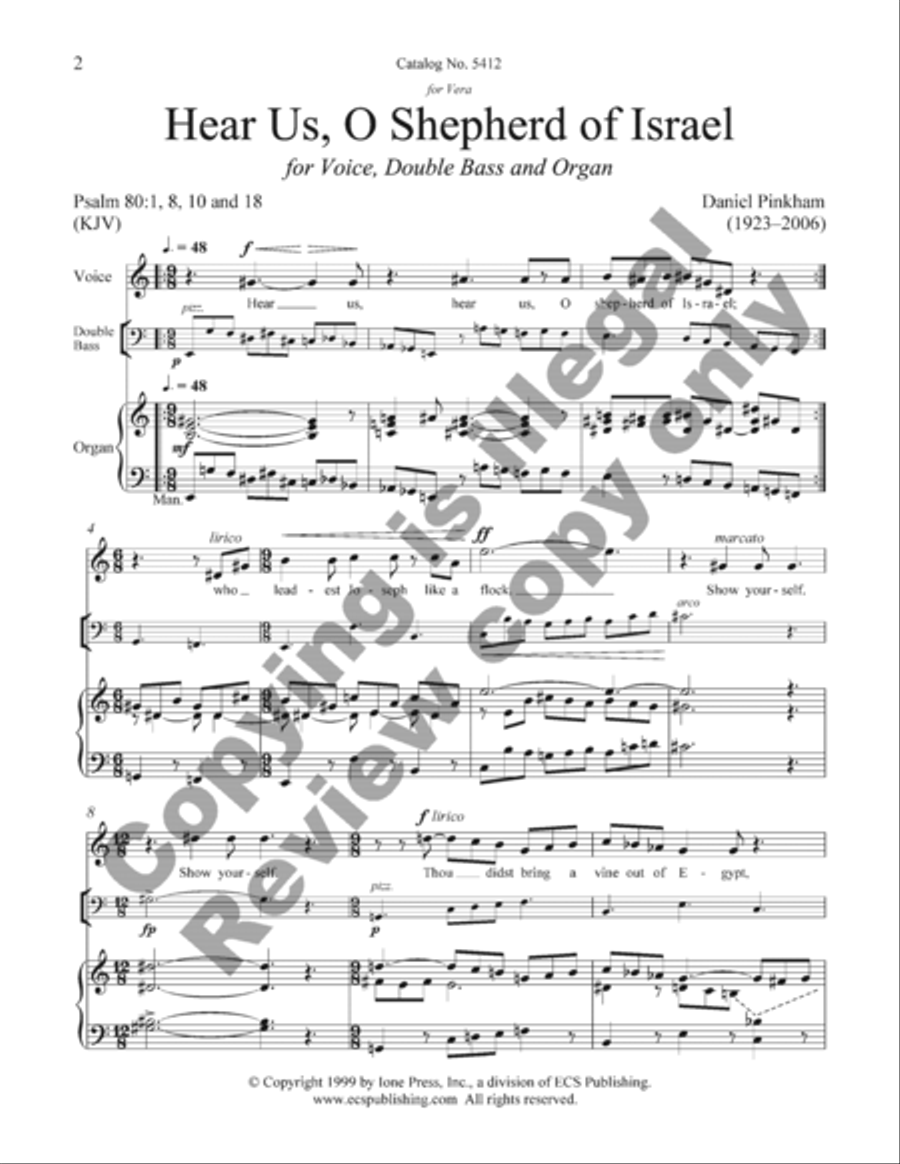 Hear Us, O Shepherd of Israel Double Bass scores gallery preview page 5