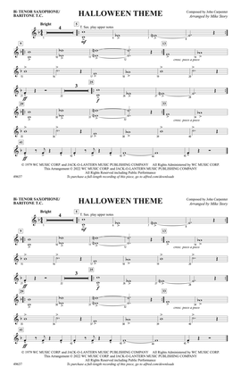 Halloween Theme: Bb Tenor Saxophone/Bartione Treble Clef