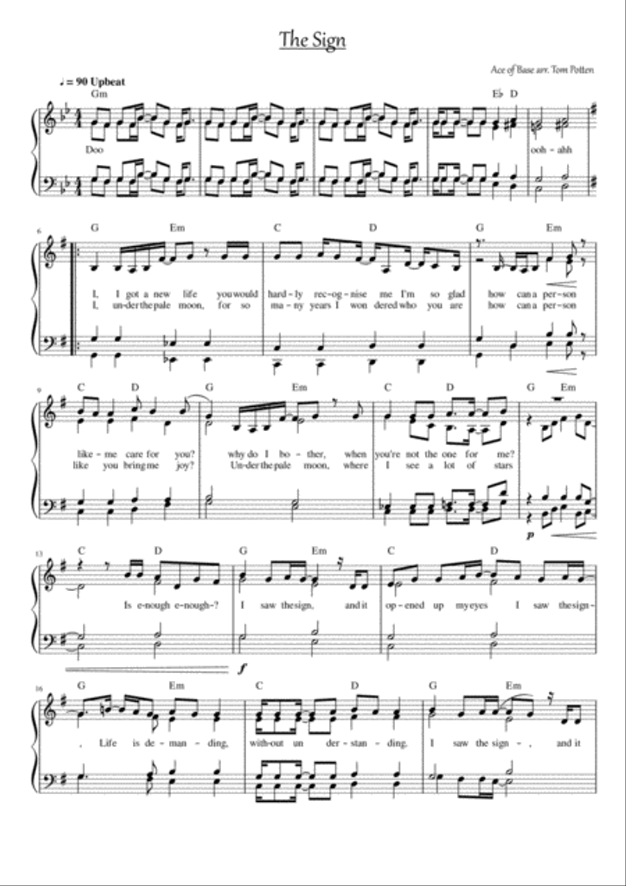 The Sign The Sign Voice scores gallery preview page 1