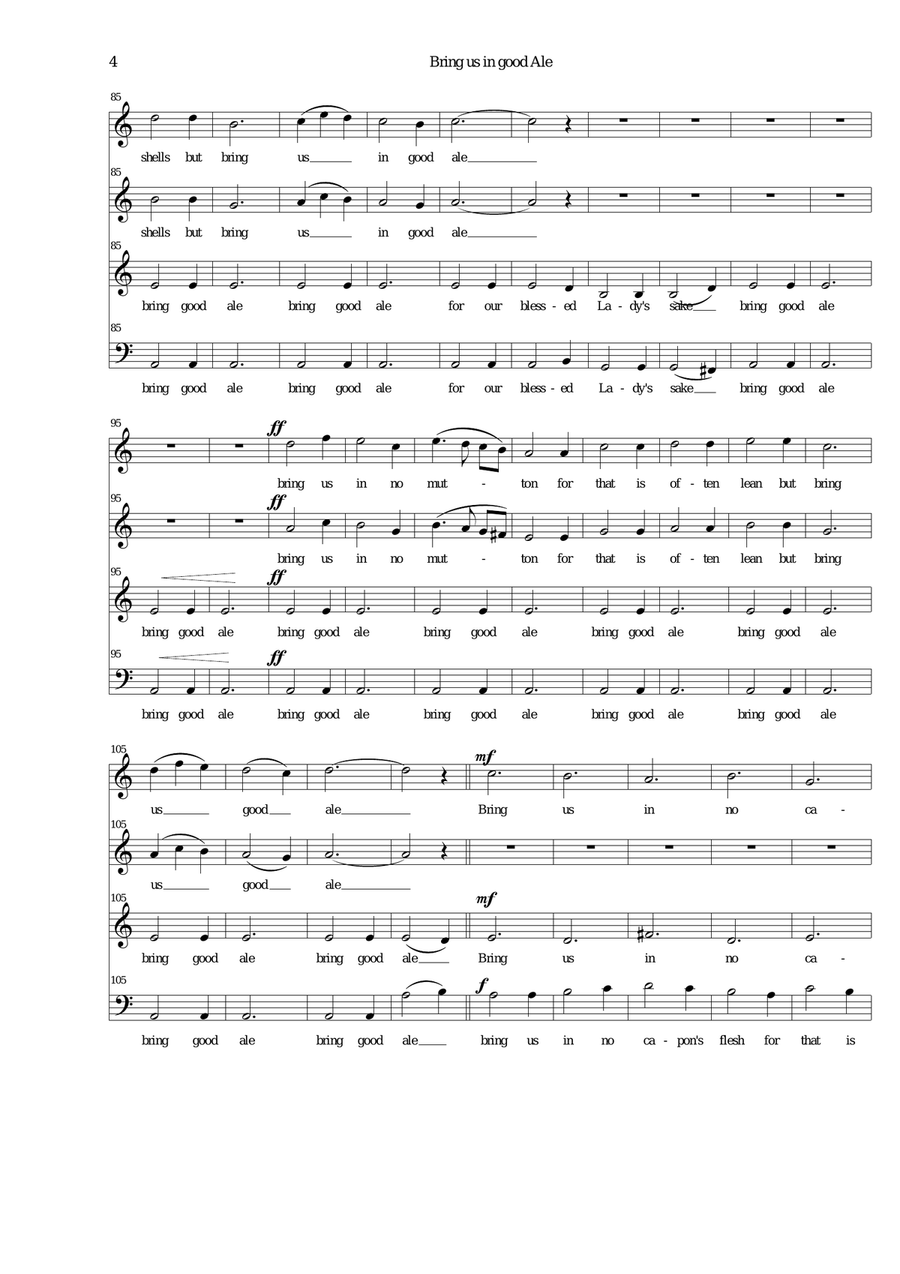 Bring us in good ale SSAB version (mixed voices) 4-Part scores gallery preview page 4