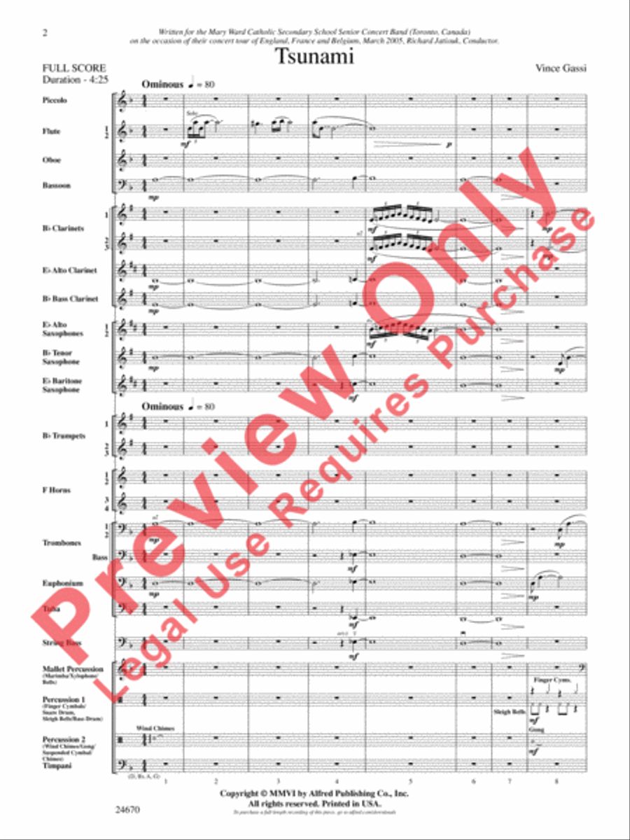 Tsunami Concert Band scores gallery preview page 3