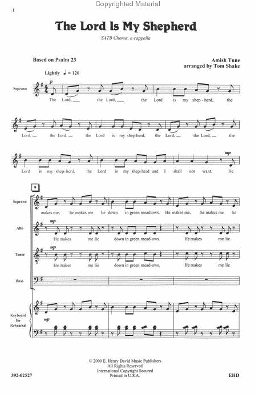 Lord Is My Shepherd 4-Part scores gallery preview page 2