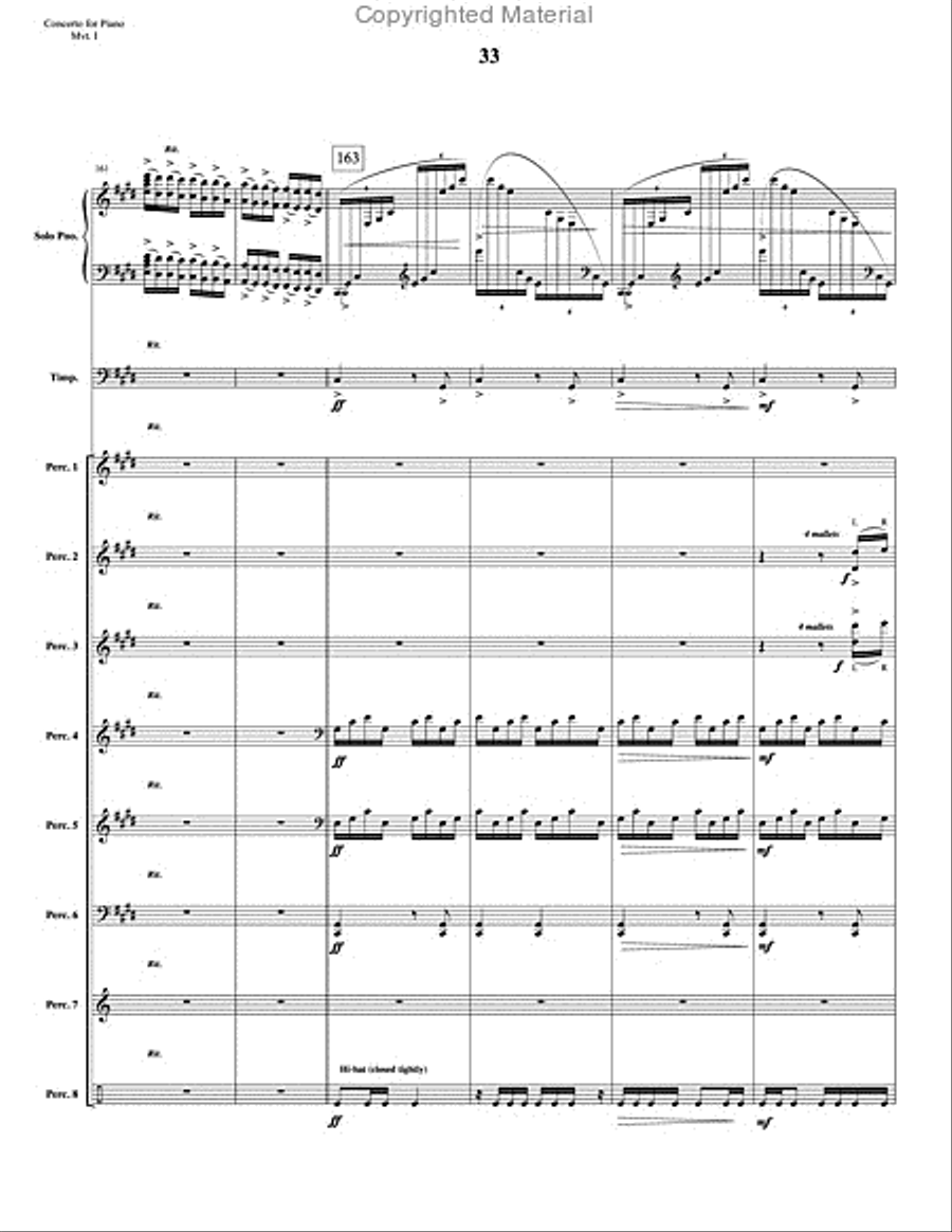 Concerto for Piano and Percussion Orchestra Percussion Ensemble scores gallery preview page 55