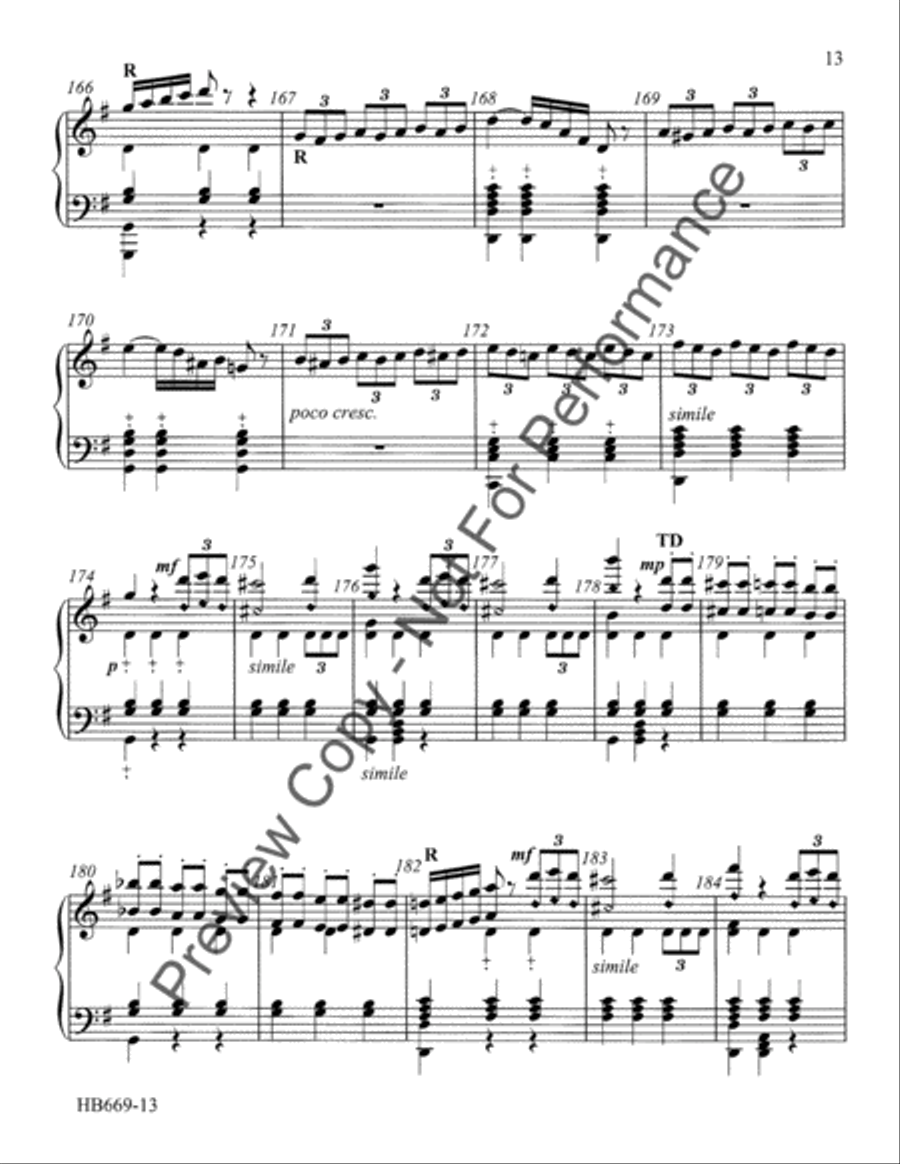 Overture to La Gazza Ladra from the Thieving Magpie Handbell Choir scores gallery preview page 13