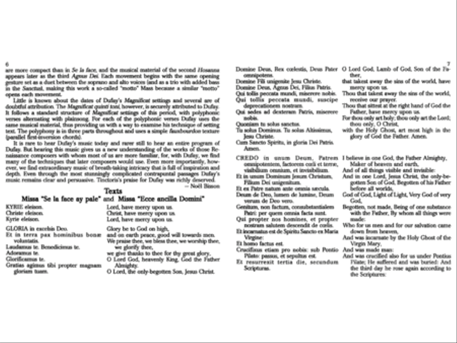Music of Guillaume Dufay Music of Guillaume Dufay CD scores gallery preview page 5