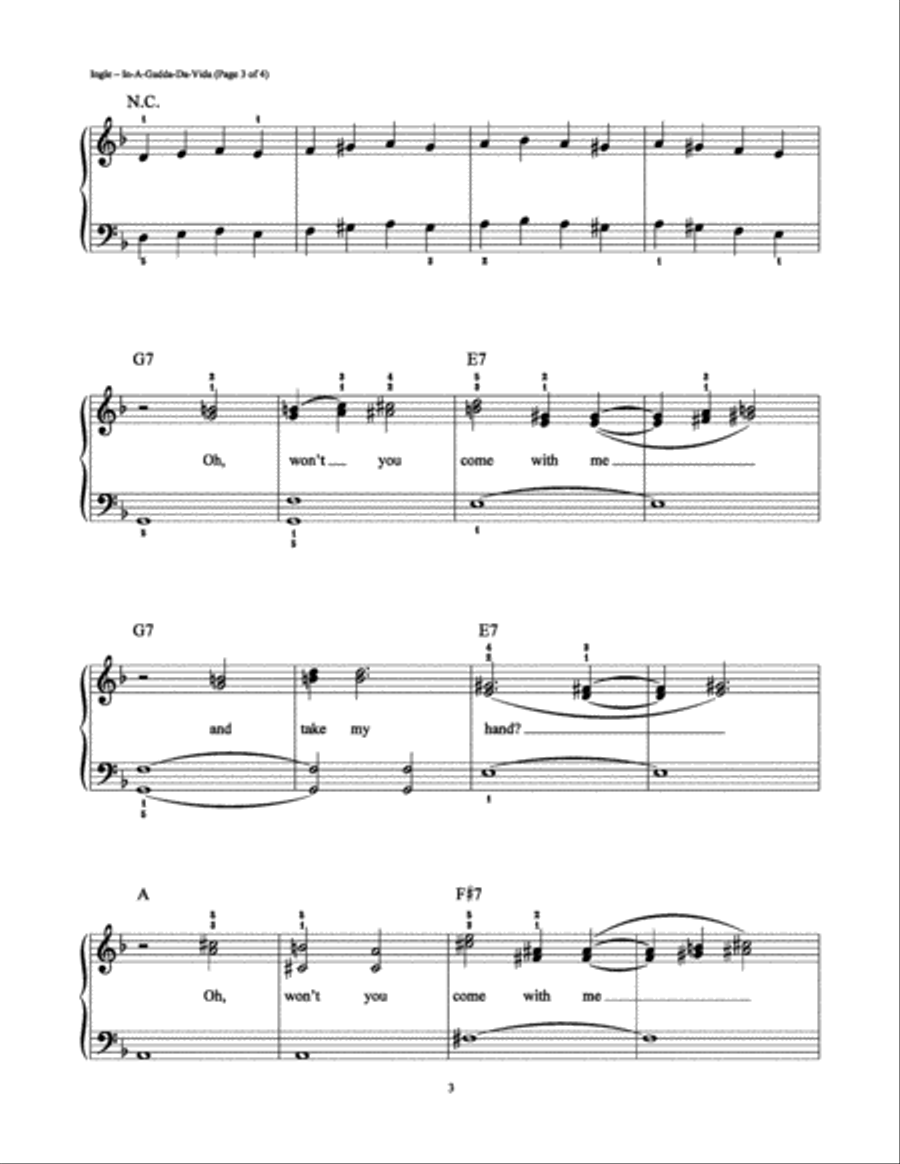 In-A-Gadda-Da-Vida Easy Piano scores gallery preview page 3