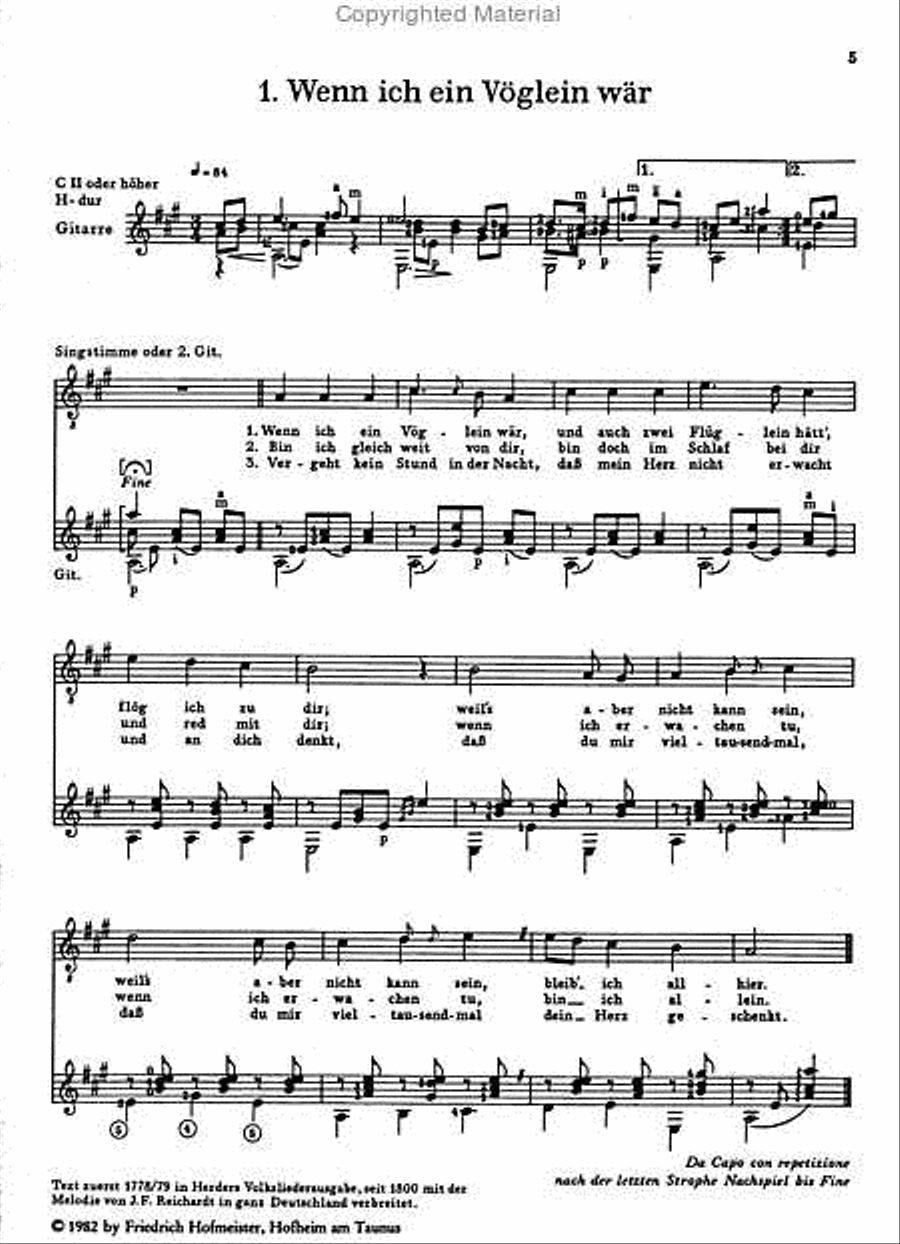 16 deutsche Volkslieder Classical Guitar scores gallery preview page 2