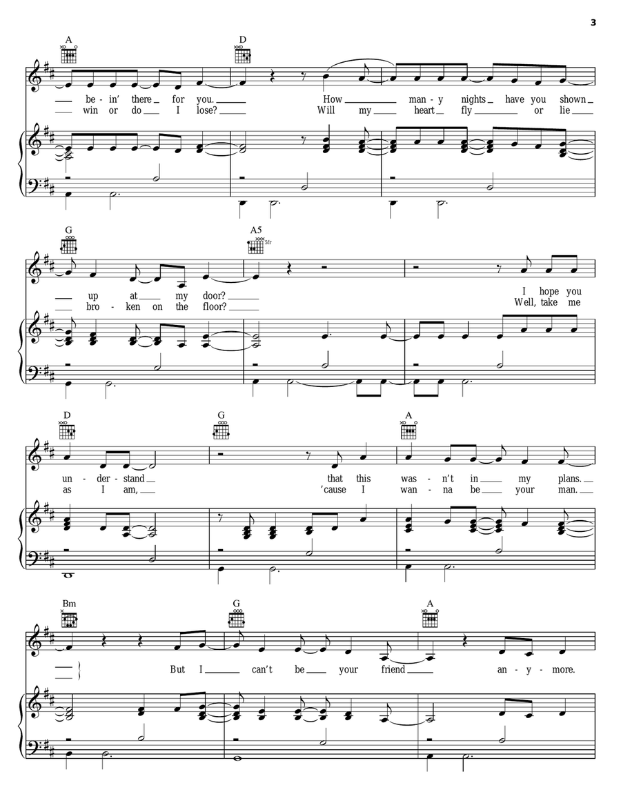 I Can't Be Your Friend I Can't Be Your Friend Piano, Vocal, Guitar scores gallery preview page 3