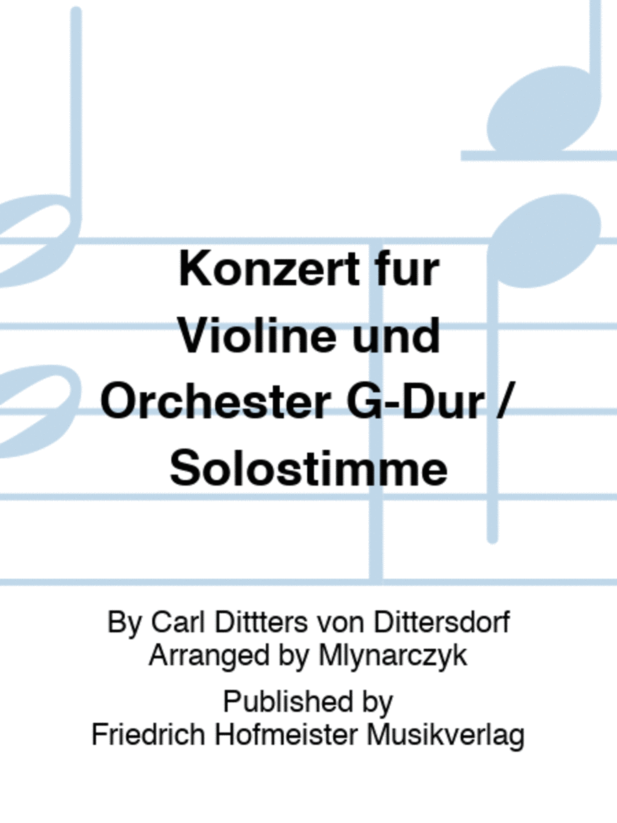 Konzert fur Violine und Orchester G-Dur / Solostimme
