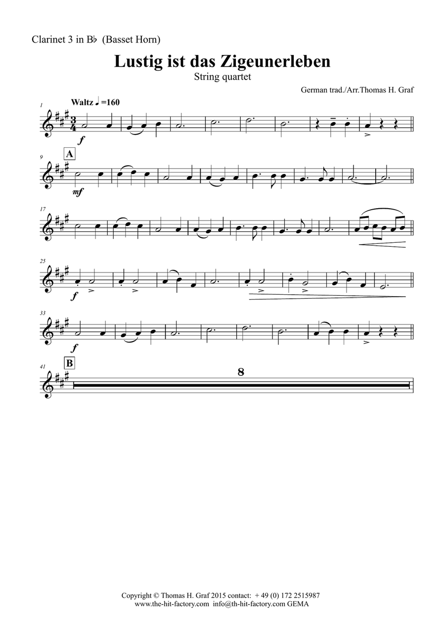 Lustig ist das Zigeunerleben - German Folk Song - Oktoberfest - String Quartet String Quartet scores gallery preview page 4