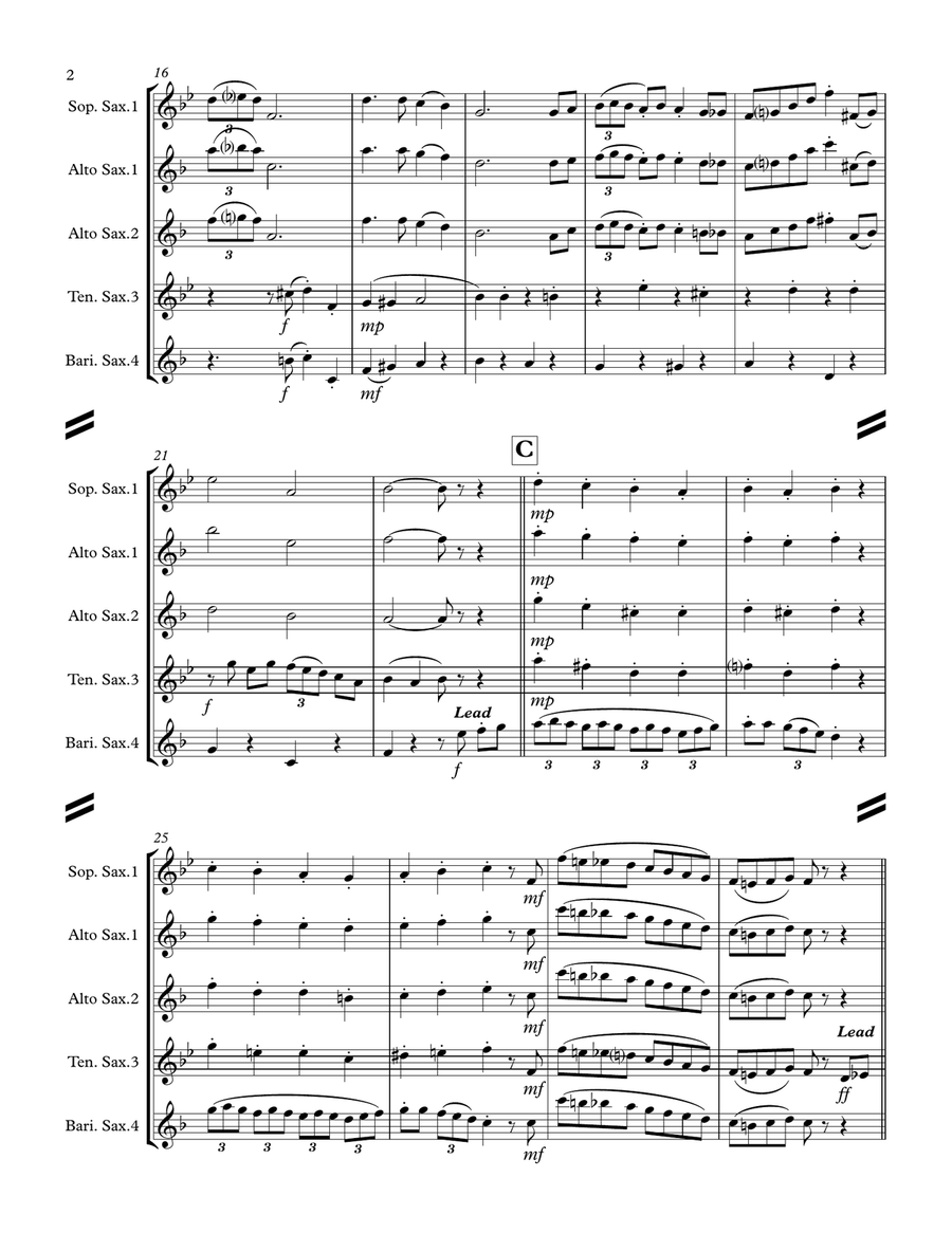 It's Beginning To Look Like Christmas Saxophone Quartet scores gallery preview page 3