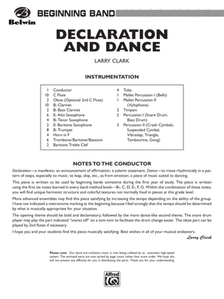 Book cover for Declaration and Dance: Score