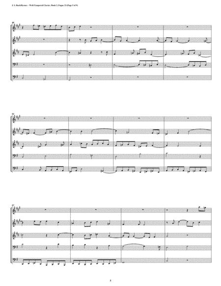 Fugue 23 from Well-Tempered Clavier, Book 2 (Brass Quintet) image number null