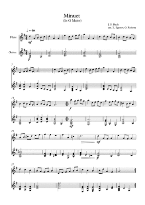 Minuet (In G Major), Johann Sebastian Bach, For Flute & Guitar