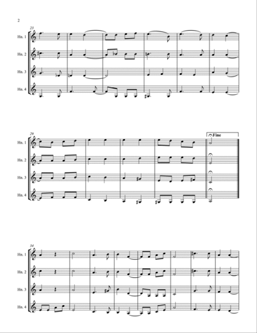 Hevenu Shalom Aleichem (We Bring You Tidings of Peace) for Horns Brass Ensemble scores gallery preview page 2