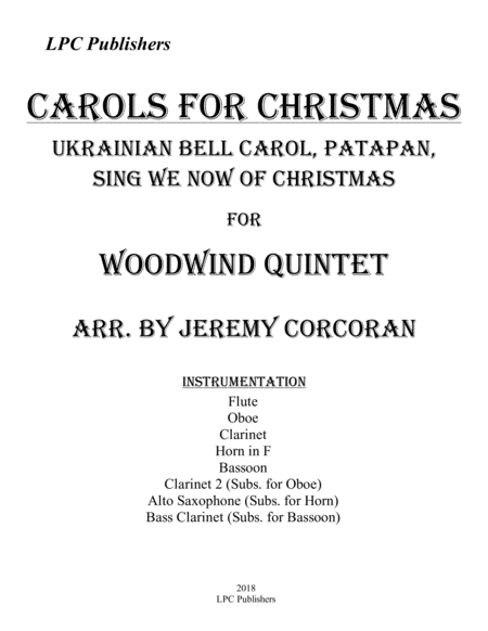 Carols for Christmas a Medley for Woodwind Quintet image number null