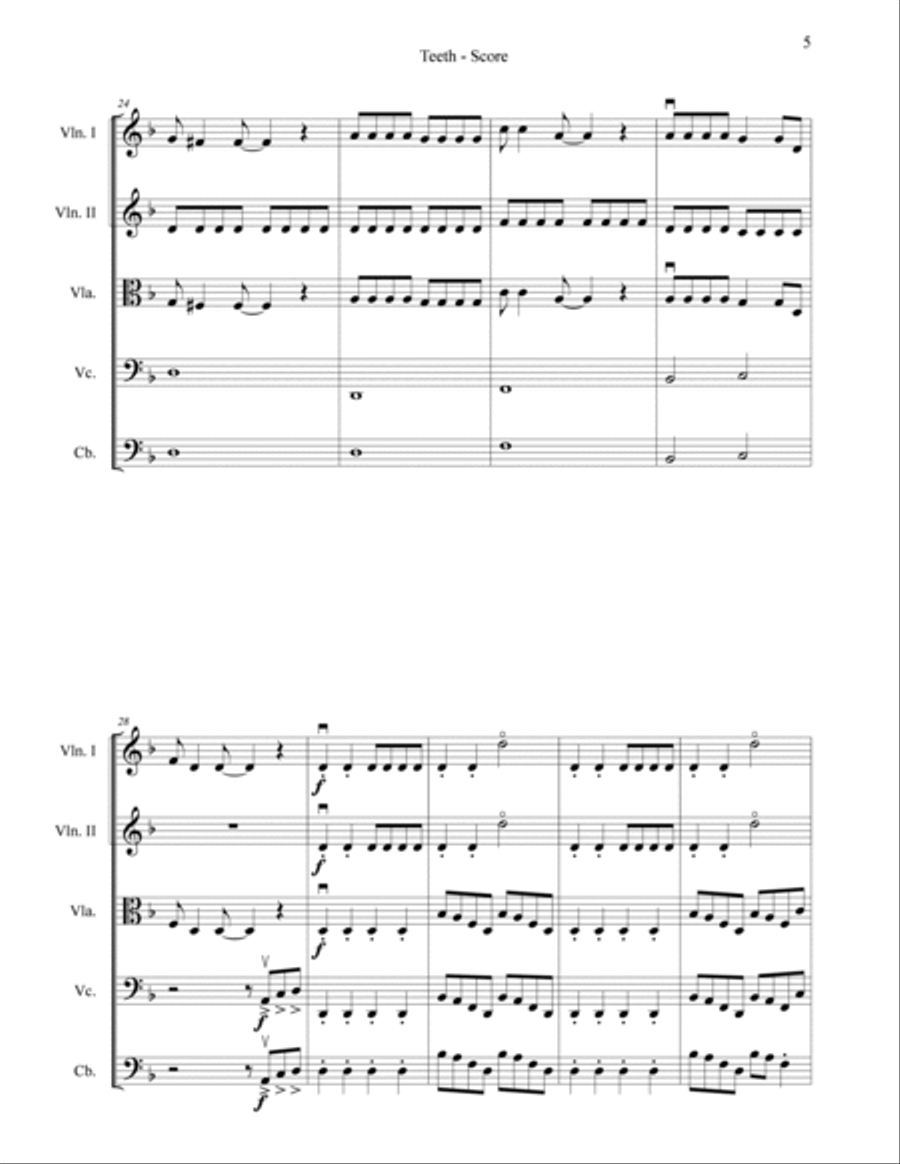 Teeth String Orchestra scores gallery preview page 5