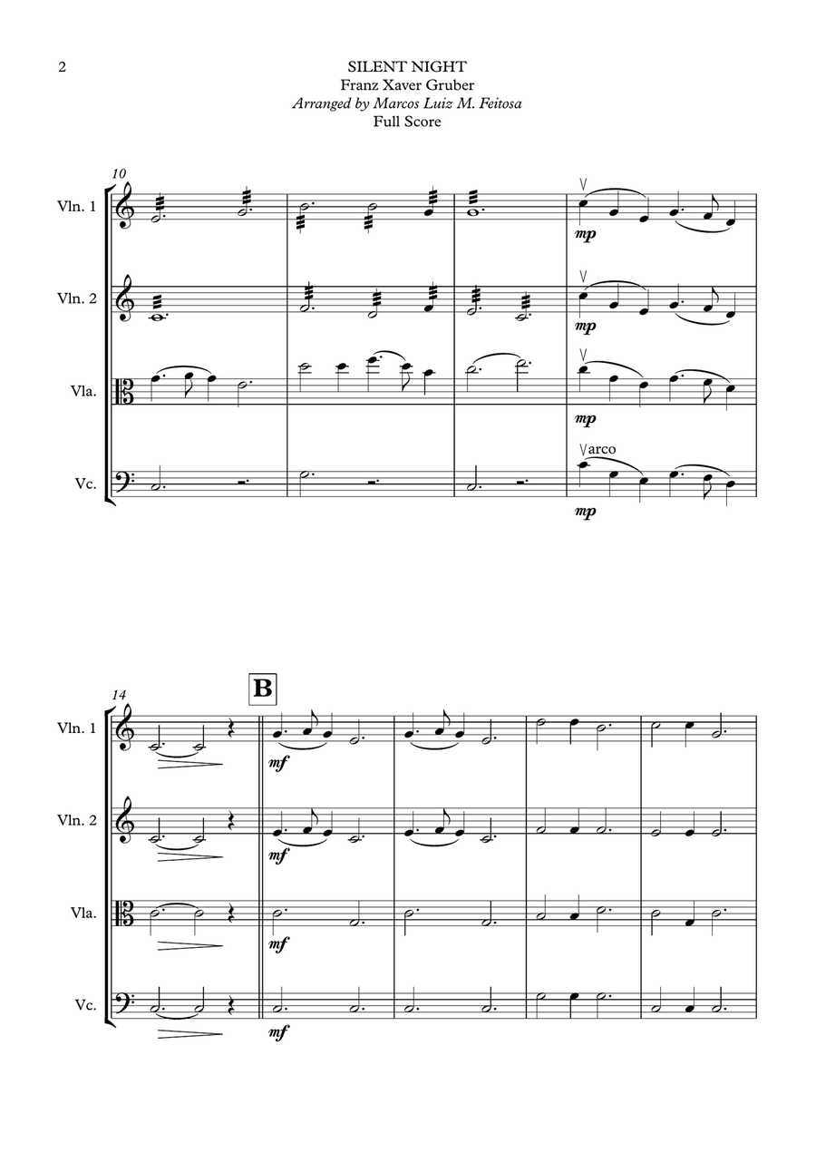 Silent Night - String Quartet String Quartet scores gallery preview page 4