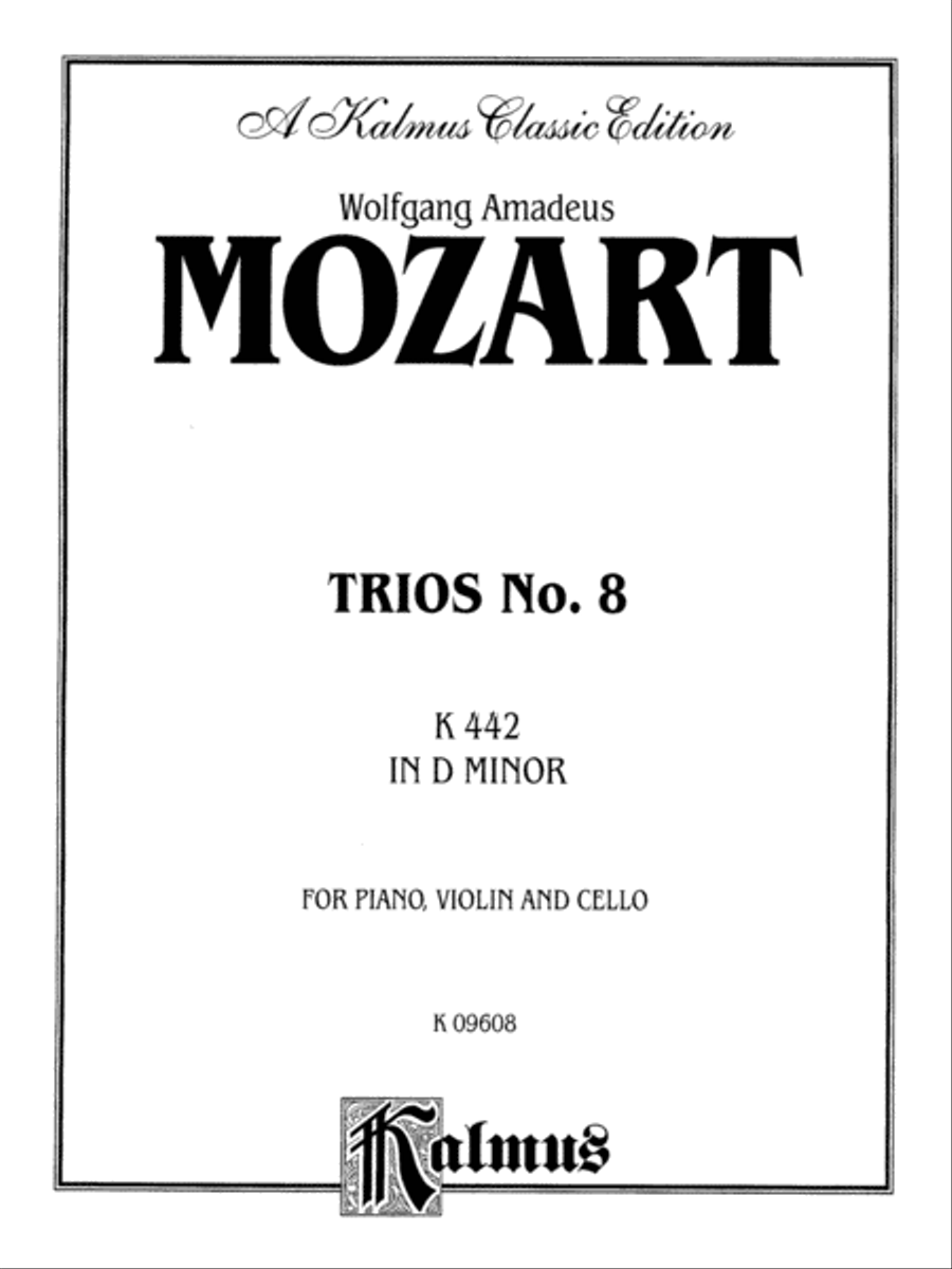 Mozart: Trio No. 8 in D Minor, K. 442 Piano scores gallery preview page 1