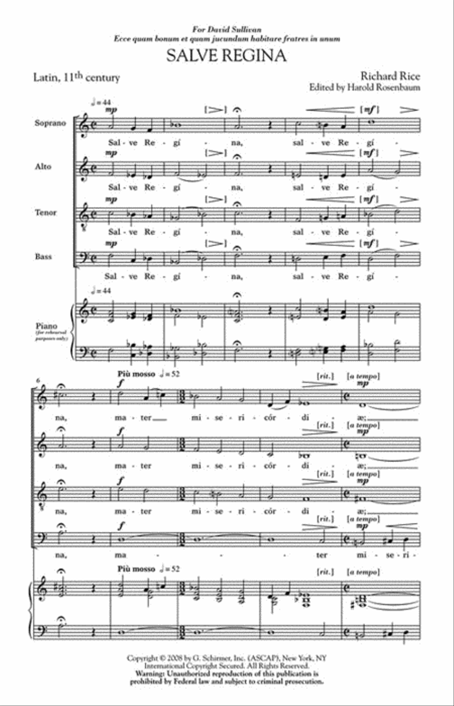 Salve Regina 4-Part scores gallery preview page 2