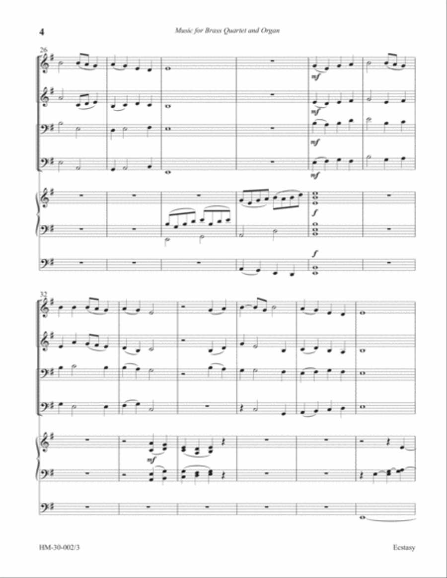 Ecstasy for Organ and Brass Quartet Small Ensemble scores gallery preview page 4