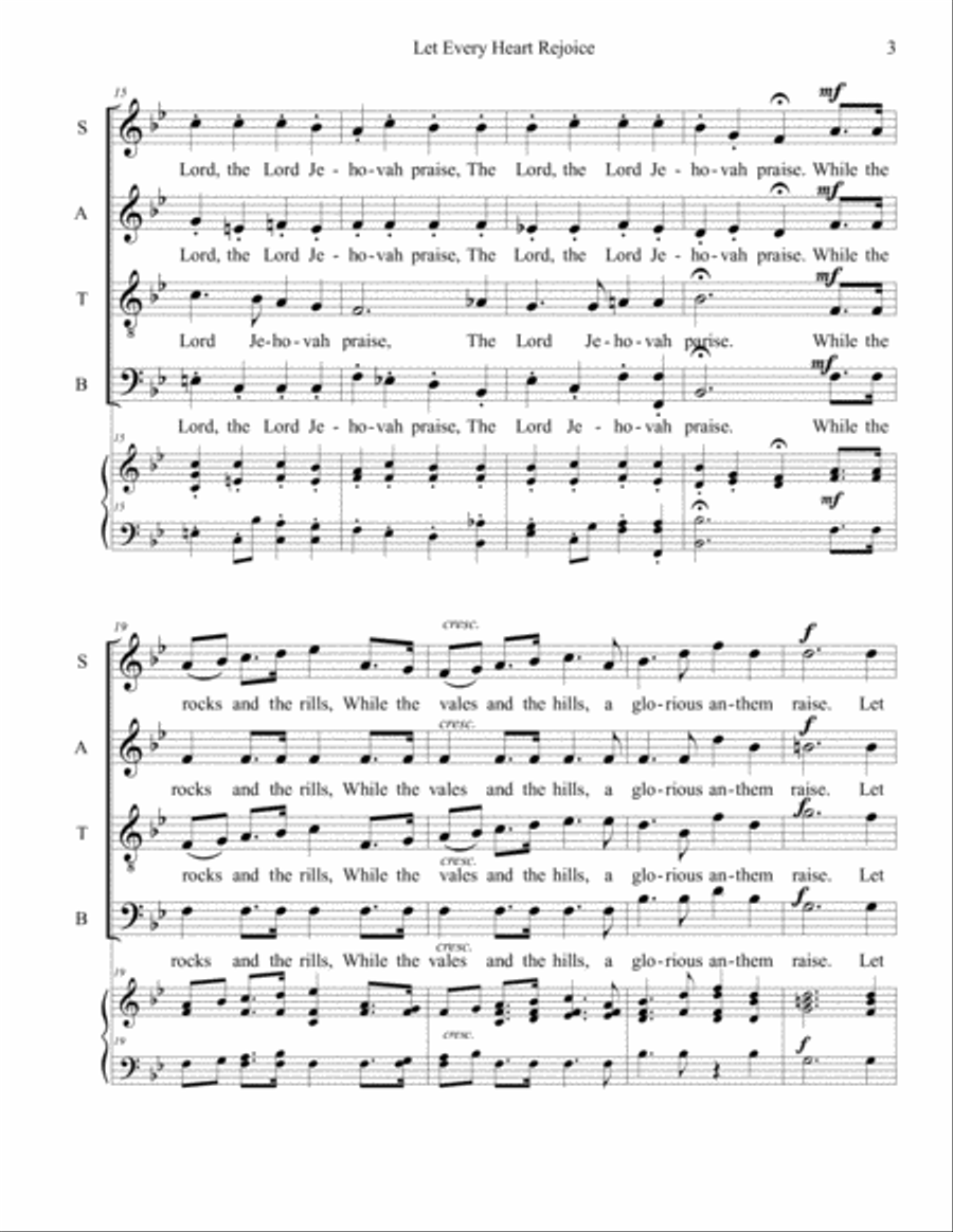 Let Every Heart Rejoice Let Every Heart Rejoice 4-Part scores gallery preview page 3