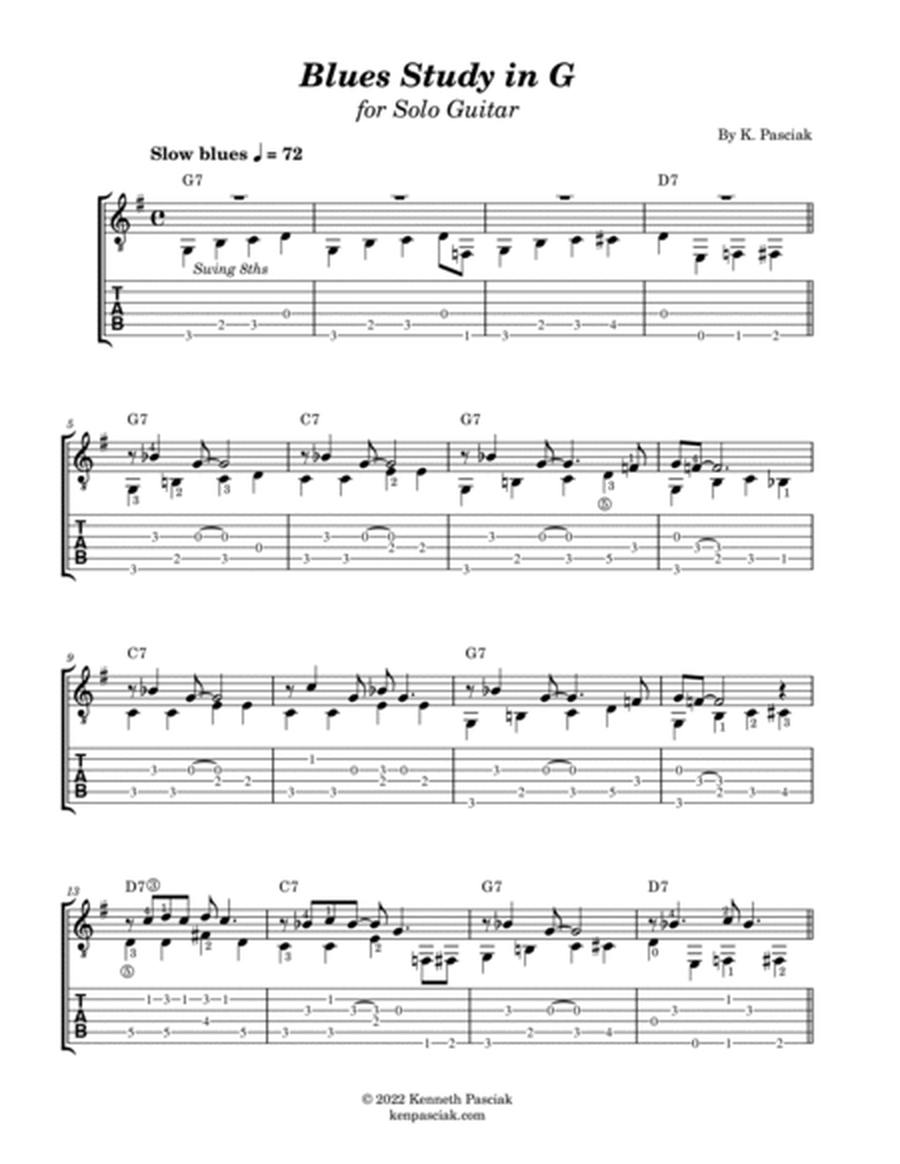 Blues Study in G (for Solo Guitar) image number null