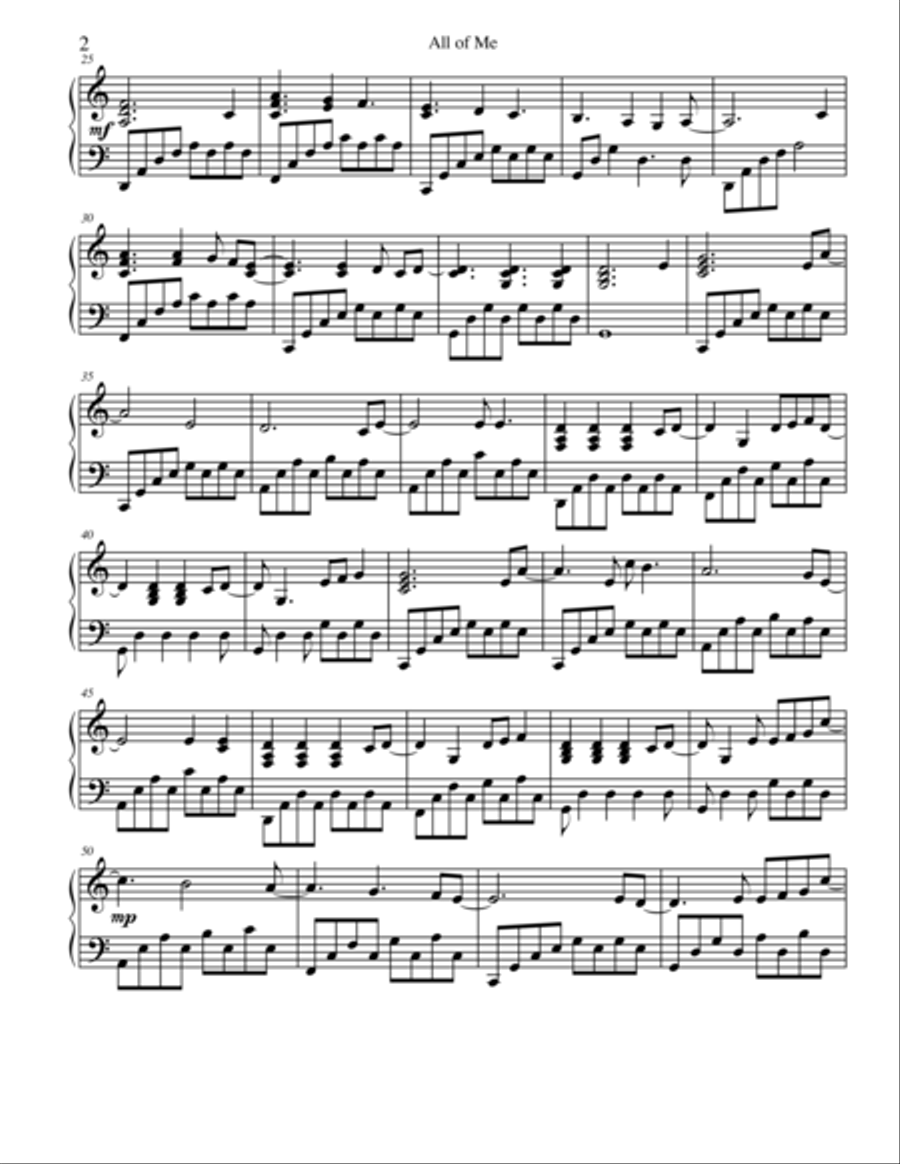 All Of Me Piano Solo scores gallery preview page 3
