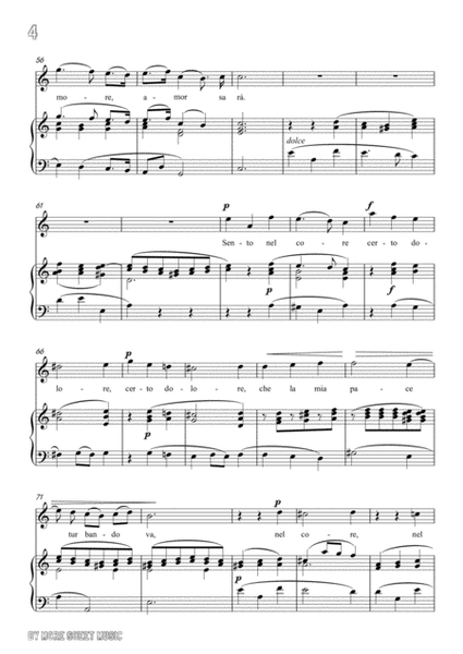Scarlatti - Sento nel core in A minor for voice and piano image number null