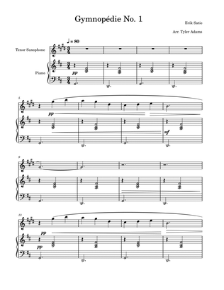Gymnopédie No. 1 (Tenor Sax Solo and Piano)