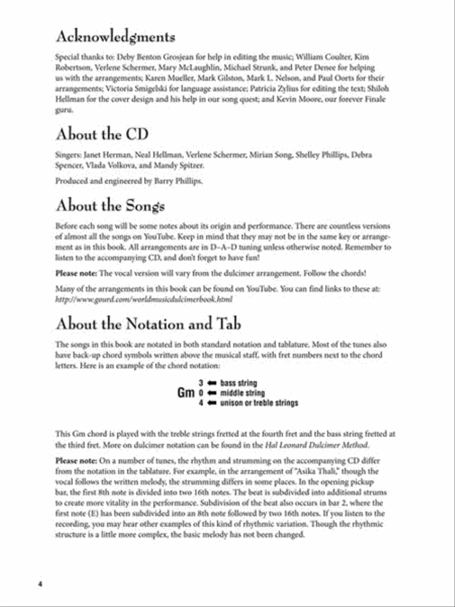 Music of the World for Mountain Dulcimer Guitar Tablature scores gallery preview page 4