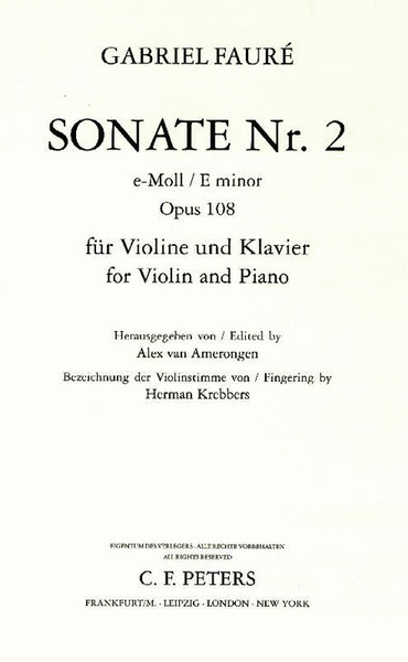 Violin Sonata No. 2 in E minor Op. 108