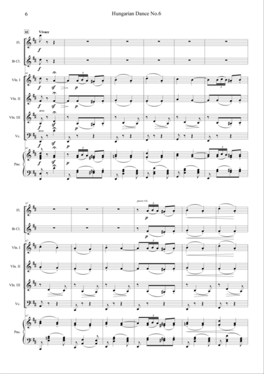Hungarian Dances No.6 Orchestra scores gallery preview page 6