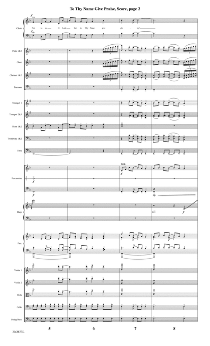 To Thy Name Give Praise - Orchestral Score and Parts