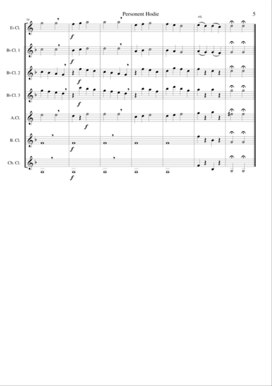 Personent hodie for clarinet choir Chamber Orchestra scores gallery preview page 5