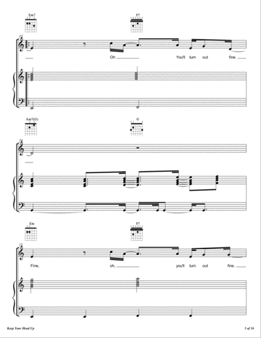 Keep Your Head Up Voice scores gallery preview page 6