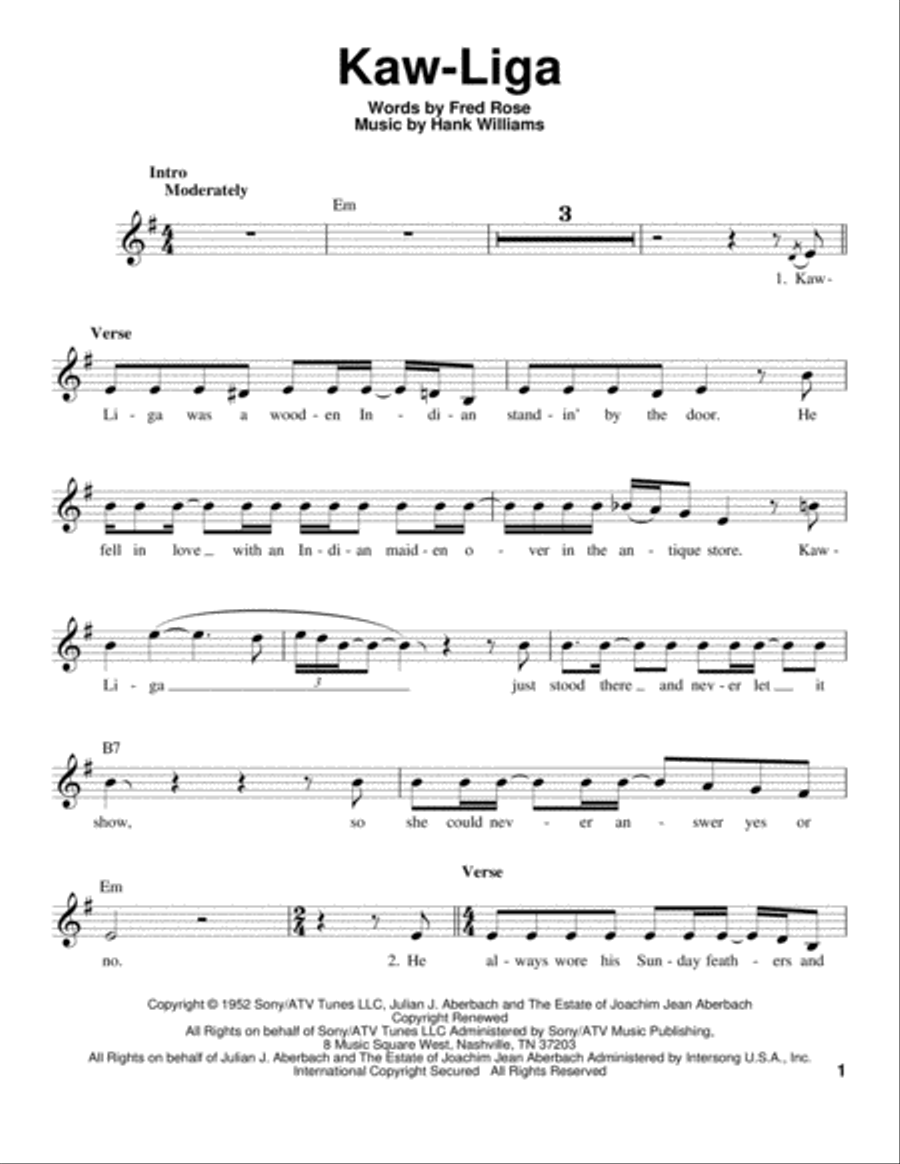 Kaw-Liga Kaw-Liga Voice scores gallery preview page 1