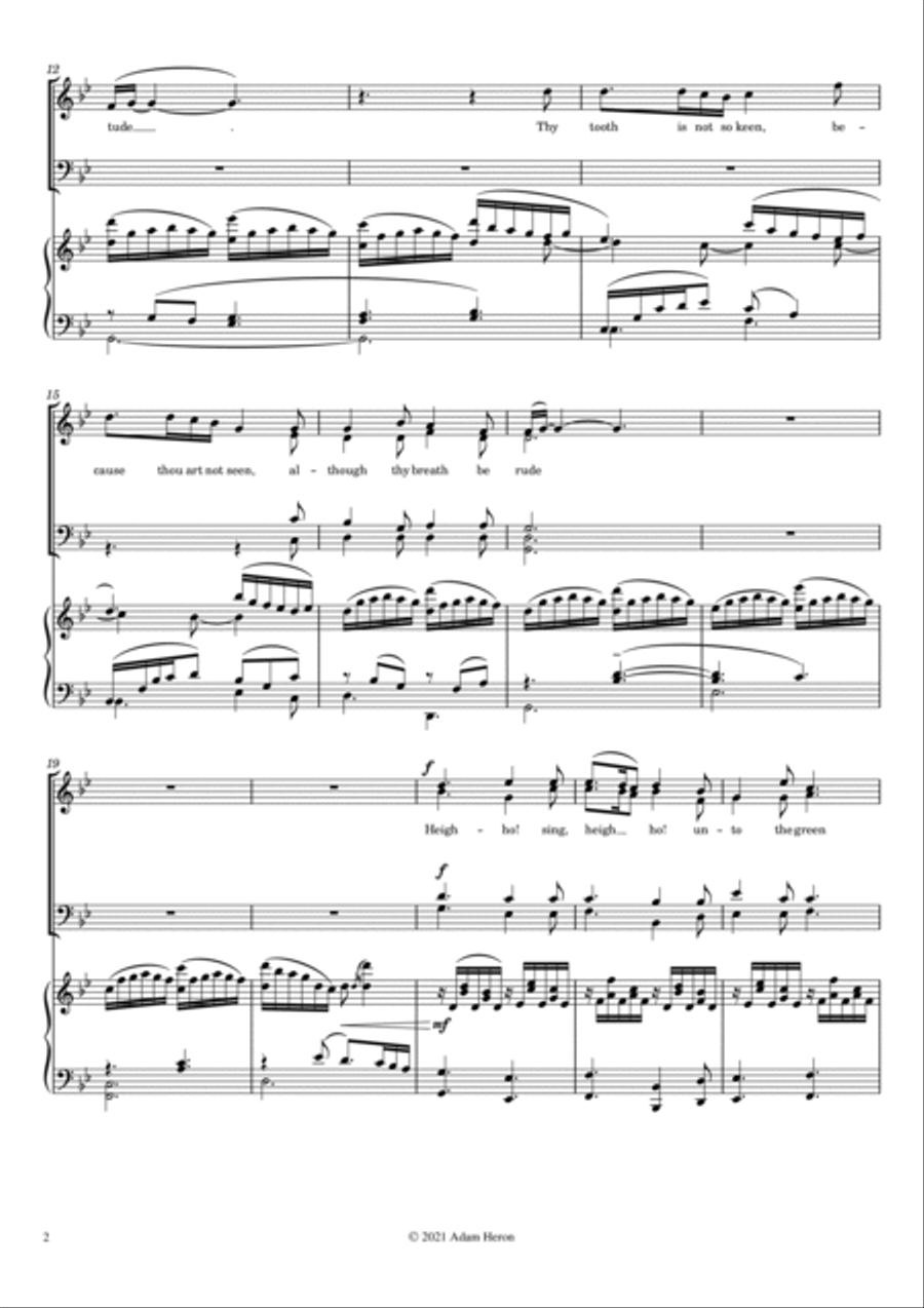 Blow, Blow, Thou Winter Wind 4-Part scores gallery preview page 2