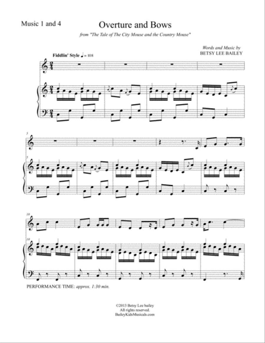 The Tale of the City Mouse and the Country Mouse - SCORE