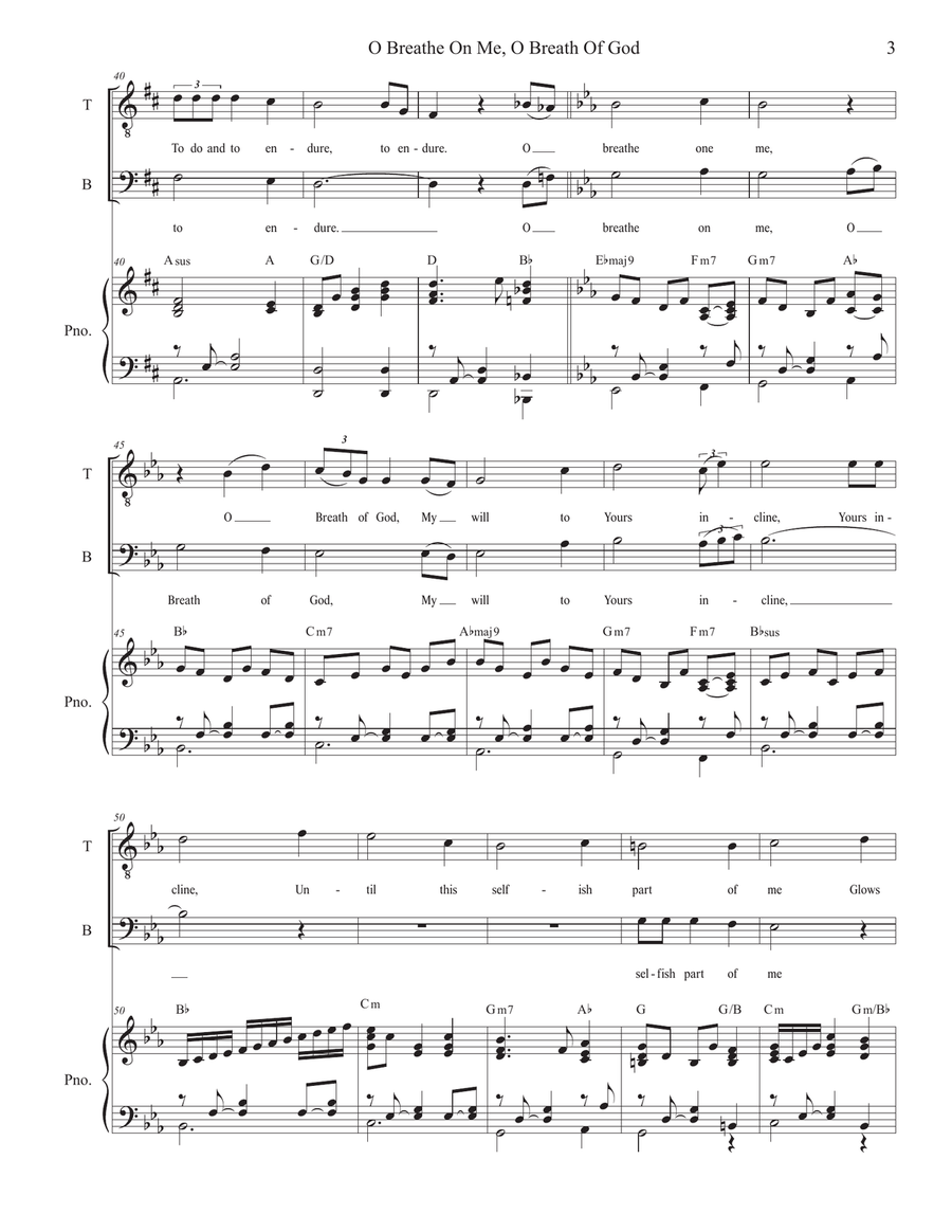 O Breathe On Me, O Breath Of God (Duet for Tenor and Bass solo) Bass Voice scores gallery preview page 3