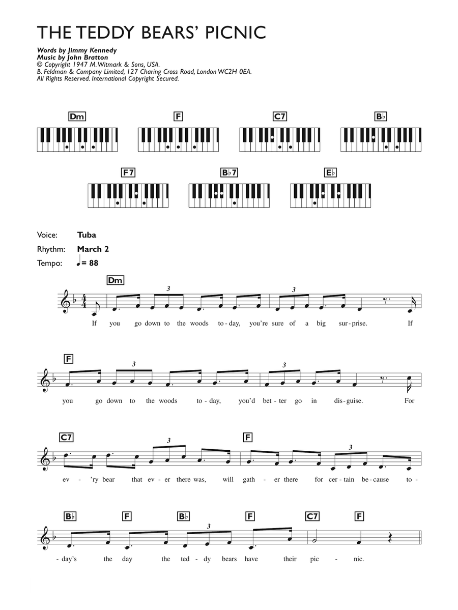 The Teddy Bears Picnic The Teddy Bears Picnic Piano scores gallery preview page 1