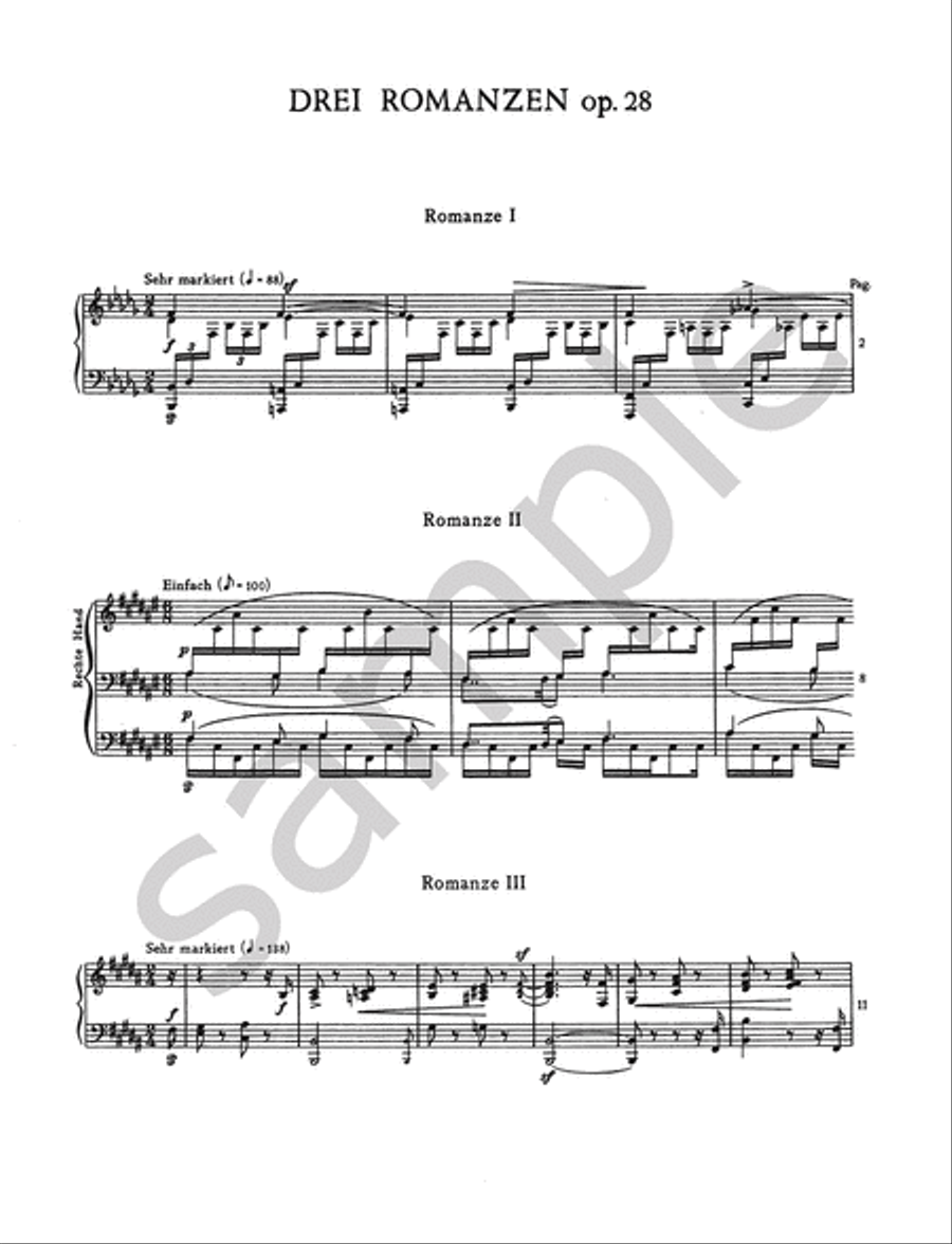 3 Romances Op. 28 Piano scores gallery preview page 6