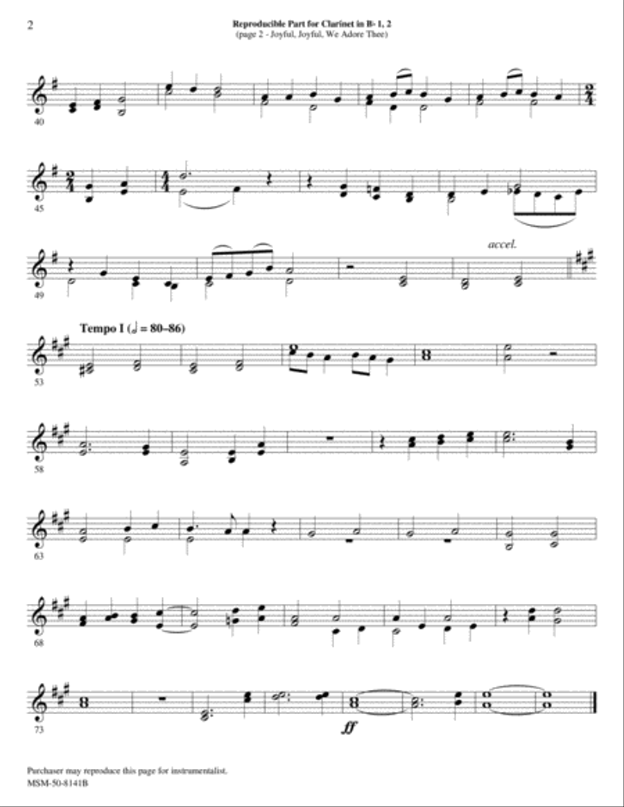 Joyful, Joyful, We Adore Thee (Downloadable Chamber Orchestra Parts) Chamber Orchestra scores gallery preview page 6
