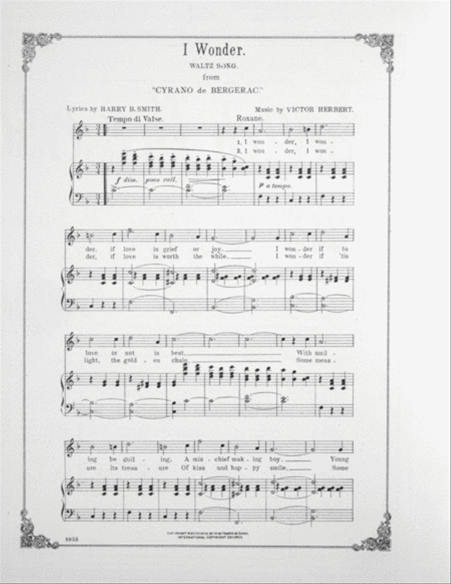 I Wonder. Waltz Song From Cyrano de Bergerac Voice scores gallery preview page 2