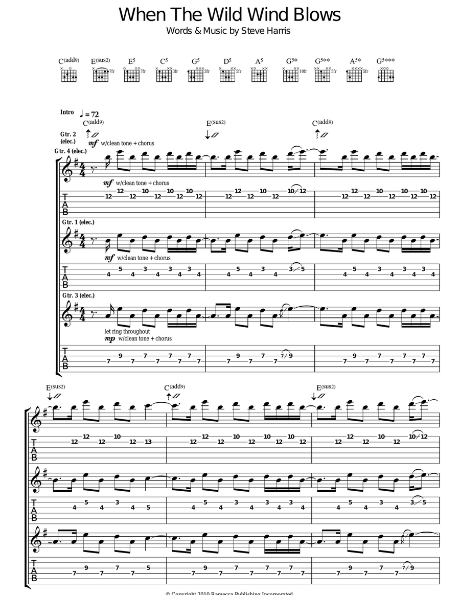 When The Wild Wind Blows Acoustic Guitar scores gallery preview page 1