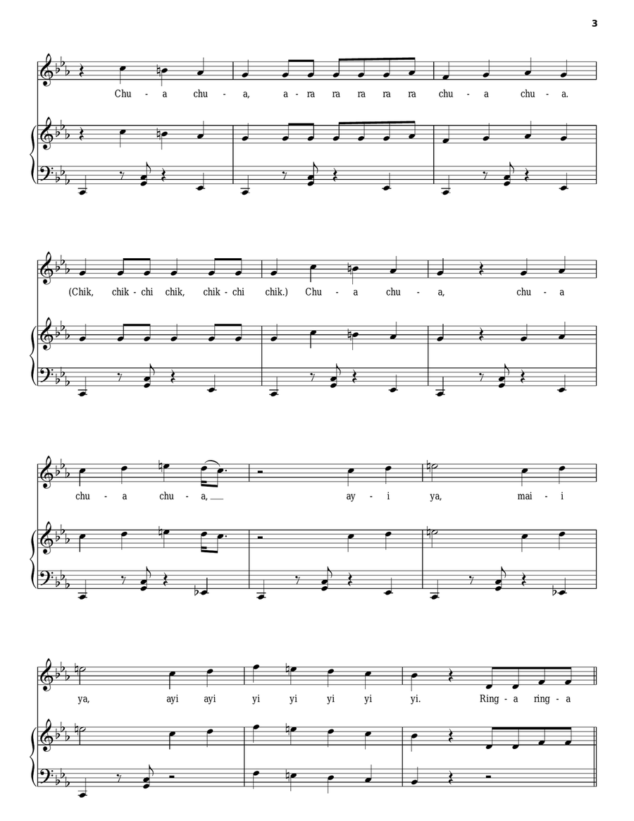 Ringa Ringa Piano, Vocal, Guitar scores gallery preview page 3